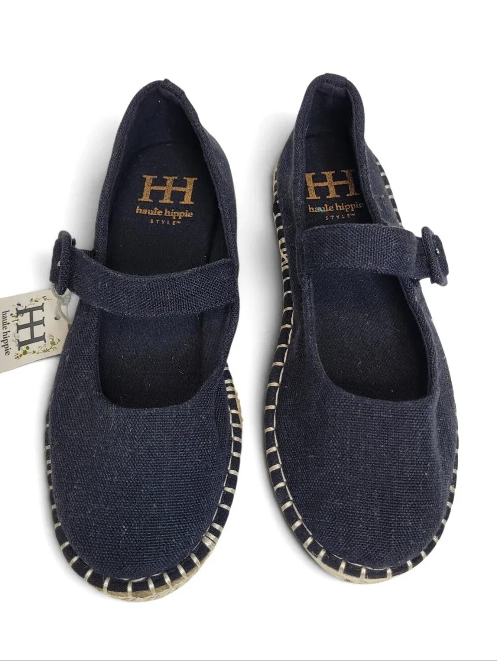 Haute Hippie Cecily Espadrille Mary Jane 7.5 Black NEW